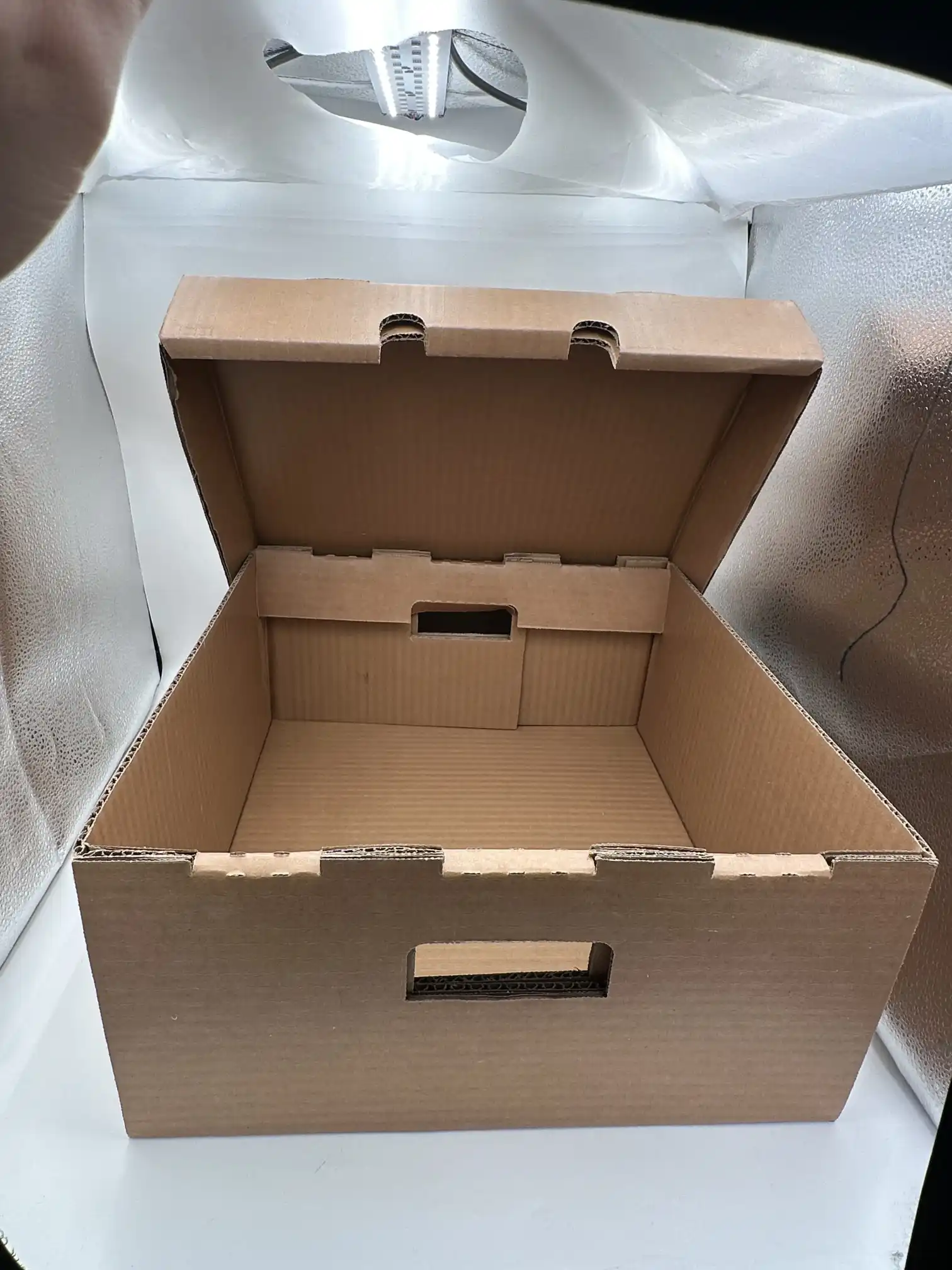 বড় মোমযুক্ত ঢেউতোলা বাক্স